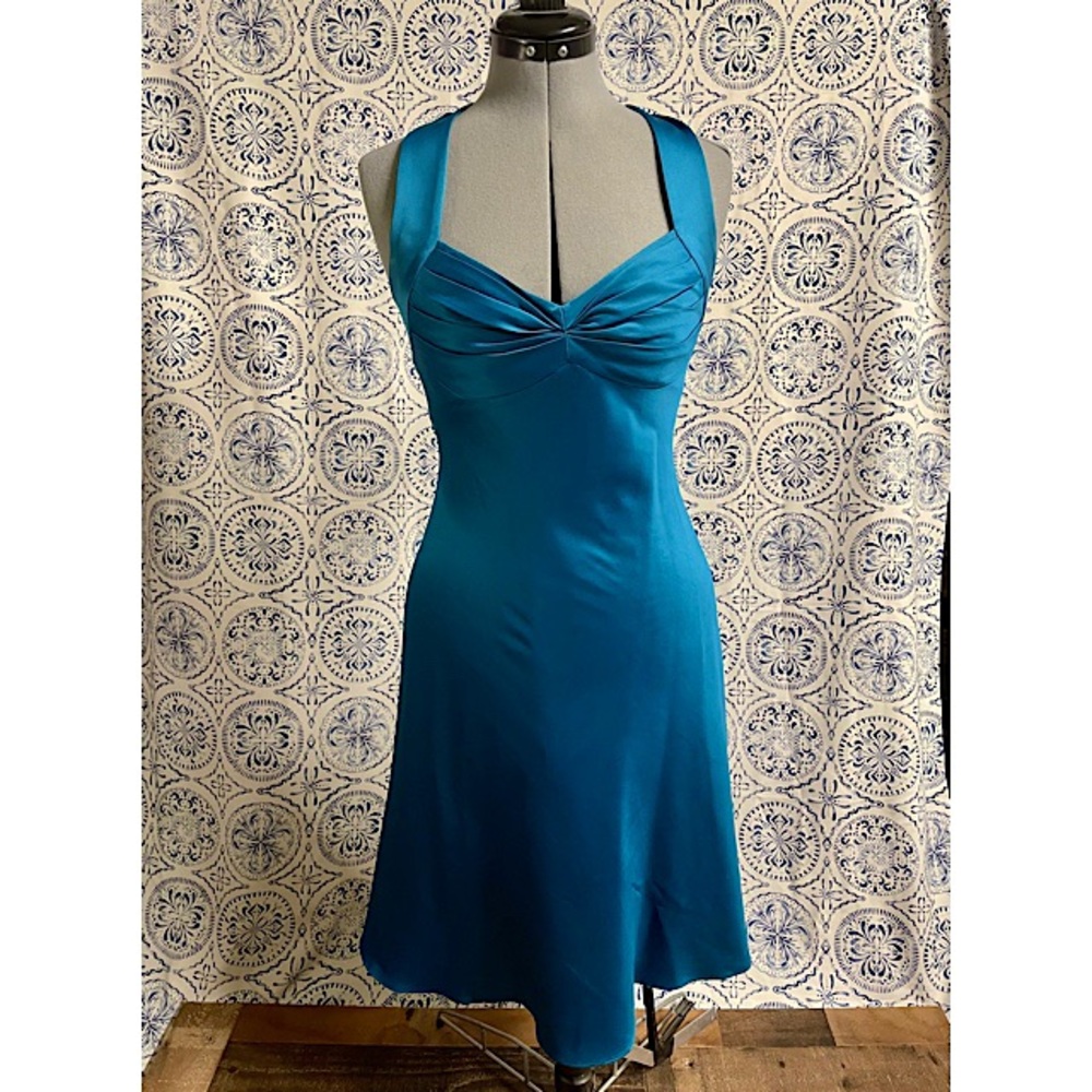 Teal Satin Dress